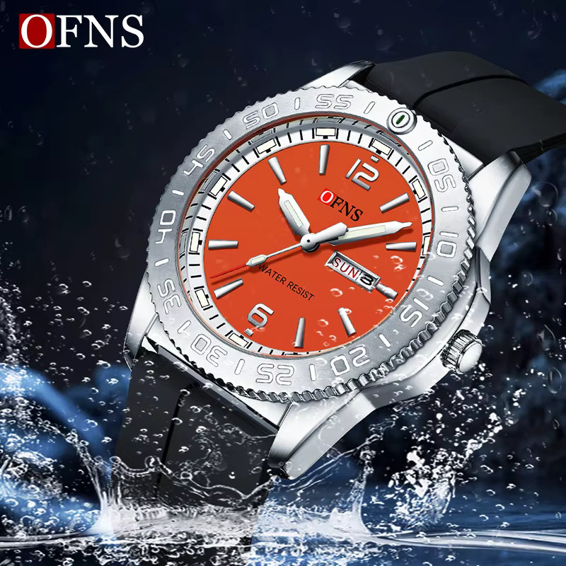 OFNS Armbanduhr, Doppelkalender, Quarzuhr, Herren - Bild 2