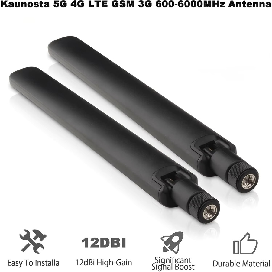 NOWEPOCH 2er-Set Omnidirektionale 4G 5G Antennen mit SMA Stecker/Buchse für WLAN-Router und Signalverstärker, Schwarz, 600-6000MHz - Bild 3
