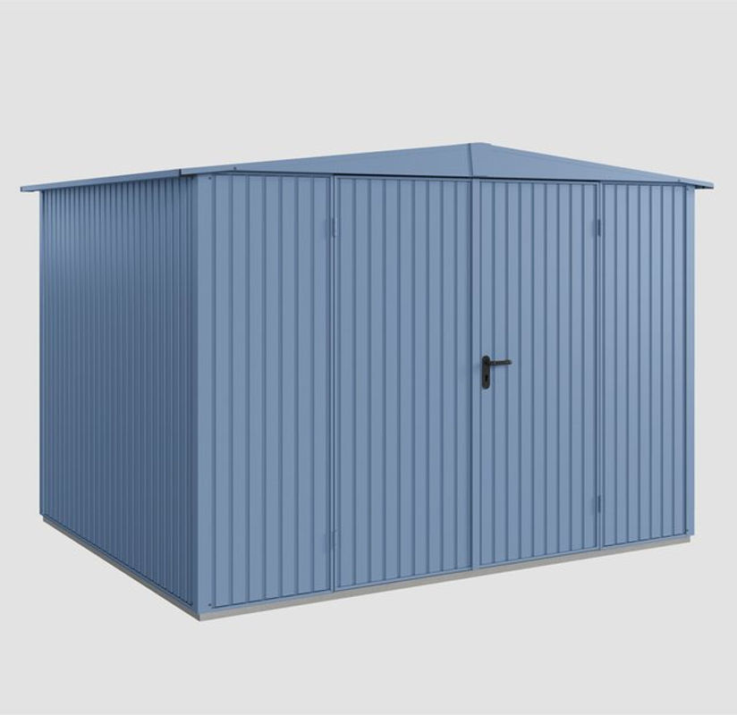 Ecostar Gerätehaus Trend-S aus verzinktem Metall in Blau mit Doppeldoor und Giebeldach, B/H/T: 302,8 x 219,4 x 238 cm - Bild 2