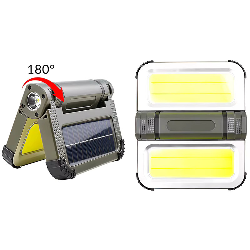 JIASHUAIXIN Multifunktionale Camping-Arbeitslampe mit USB-Solar-Aufladung, Magnetisch und Einstellbarer Helligkeit, Weiß - Bild 7