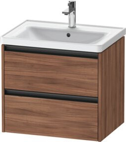 Duravit Waschtischunterschrank Ketho.2 in Nussbaum Natur mit 2 Schubladen, wandhängend, B/T: 63,4 x 45,5 cm - Bild 1