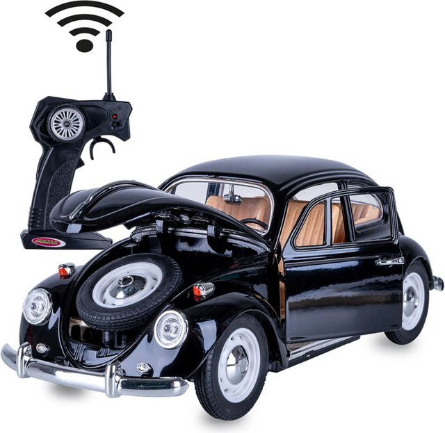 Jamara VW Käfer RC Diecast, Modellauto, 1:18, schwarz, ab 6 Jahren - Bild 1