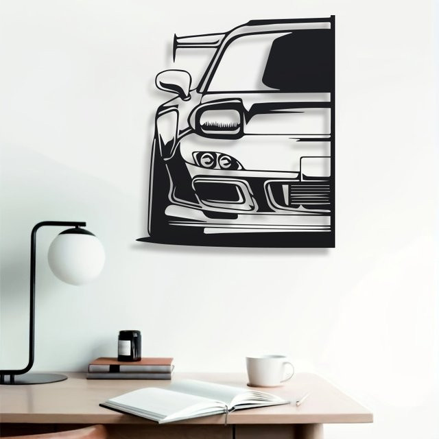 DDPNKL RX7 Metall-Wandkunst Wanddekoration in Schwarz - Bild 1
