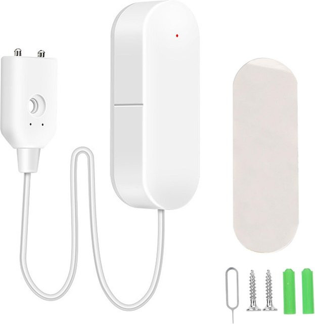 Neoglint Tuya WLAN Wasseraustrittsmelder Überlauf und Flutungsalarm für Google Home, Weiß - Bild 1