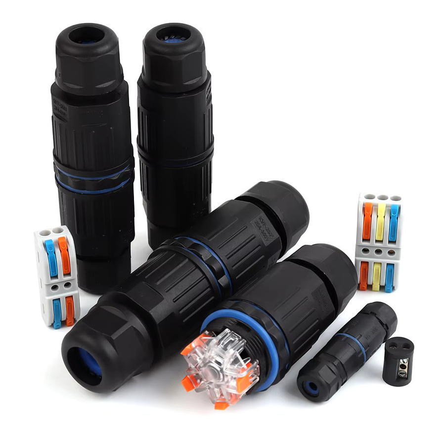 DIY GO KVF Serie KVSF-15 IP68 Wasserdichter Schnellstecker Adapter für LED-Licht Kabelanschlüsse Schwarz - Bild 5