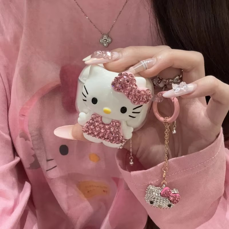 Sanrio Hello Kitty 3D Cartoon Schutzhülle für AirPods 1 2 3 4 Pro, transparent - Bild 2