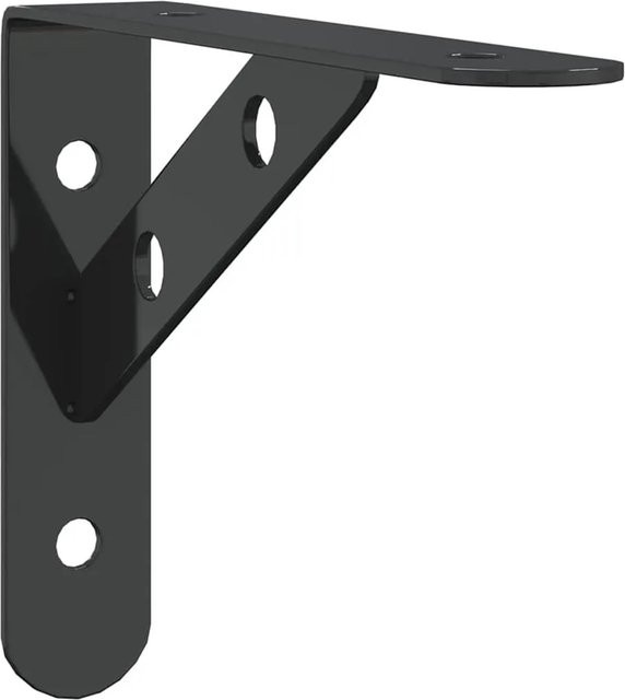 vidaXL Regalträger 4er-Set aus Edelstahl in Schwarz Matt, B/T/H: 15 x 2,5 x 11,5 cm - Bild 1
