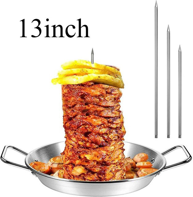 Bestbags Vertikaler BBQ-Fleischspieß aus Edelstahl in Silber mit abnehmbaren 9-Zoll-Spießen für Steak und Hähnchen - Bild 1