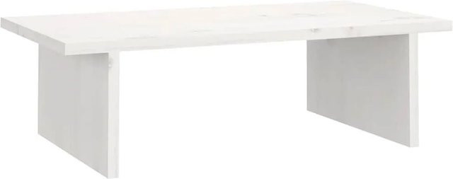 vidaXL Monitorständer aus Massivholz Kiefer in Weiß, B/T/H: 50 x 27 x 15 cm - Bild 1