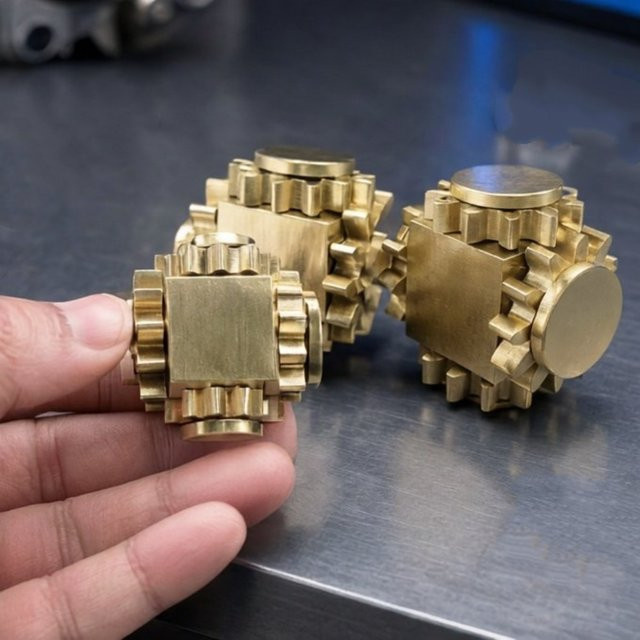 soulbao Manueller Rotator aus Metall, EDC-Fingerspitzen-Gyroskop, Kupfer, 4-Gang-Verbindungswürfel, Zappelspielzeug - Bild 1