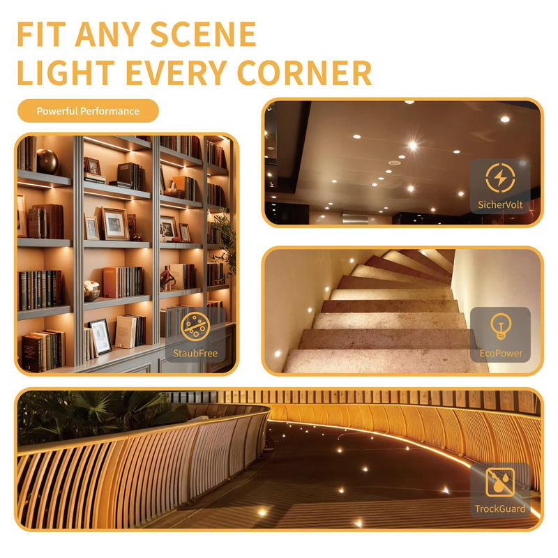 KPSUN Outdoor LED Deckenstrahler IP65 mit Transformator, 1W Mini LED Downlight für Party und Bühne, 12V - Bild 6