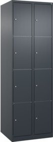 C+P Schließfachschrank Classic PLUS mit 2 Abteilen in Anthrazitgrau, B/T/H: 185 x 60 x 50 cm - Bild 1