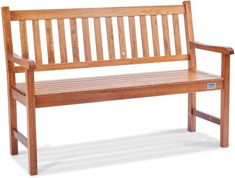 VEVOR Gartenbank aus Holz in Braun mit Rückenlehne und Armlehnen, Vintage Parkbank für 3 Personen, Breite: 127 cm - Bild 1
