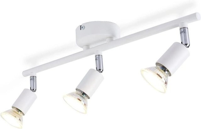 NETTLIFE Deckenstrahler aus Metall in Weiß mit 3x GU10 Fassungen, verstellbar und modern - Bild 1