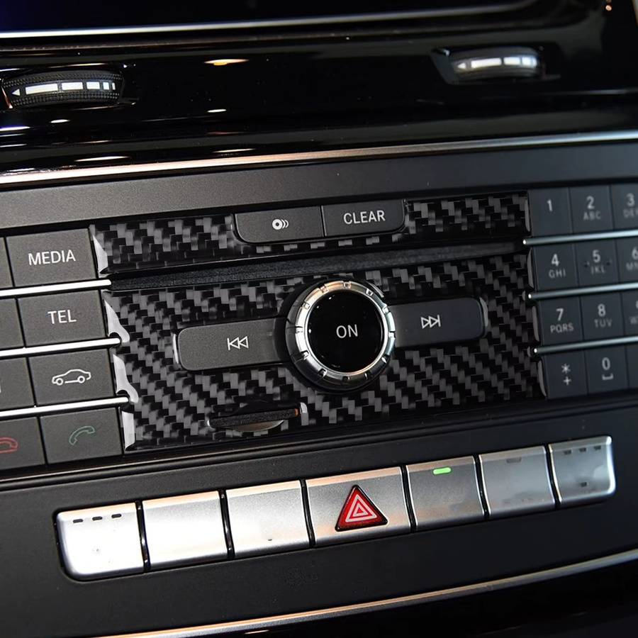 RRX CARBON Echt Carbon CD-Player Blende als Aufkleber für Mercedes-Benz W166 GLE/GLS, Schwarz - Bild 2