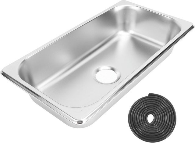KaiSai Wohnmobilspüle aus 304 Edelstahl in Silber, Eingelassenes Handwaschbecken für Boot und Wohnwagen mit 40mm Ablauf, B/T/H: 32,5 x 17,6 x 6,5 cm - Bild 1