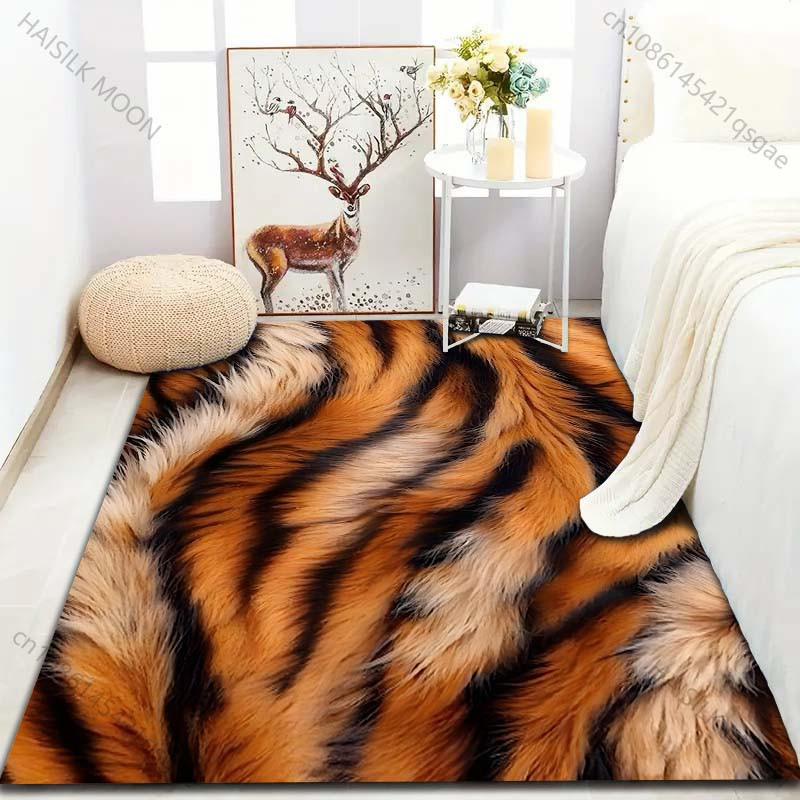 UQIDEHOME Teppich mit Tigerfell-Texturdruck in Multicolour, moderner Bereichsteppich aus Polyester, B/T: 60 x 40 cm - Bild 2