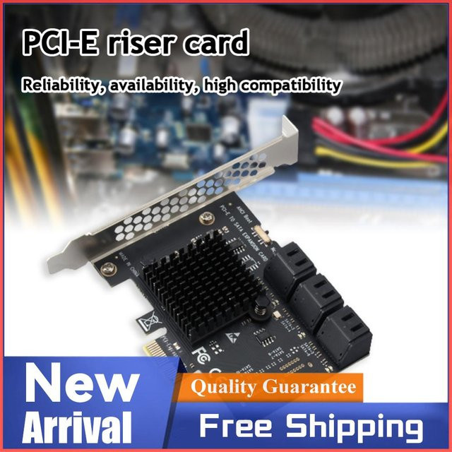 APWIKOGER PCIE SATA Erweiterungskarte mit 6-Port SATA 3.0 Anschlüssen, PCI Express Controller Adapter in Schwarz - Bild 1