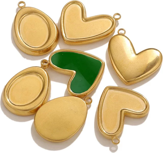 Aiovlo Charms Anhänger, Edelstahl, Gold, Unisex - Bild 1