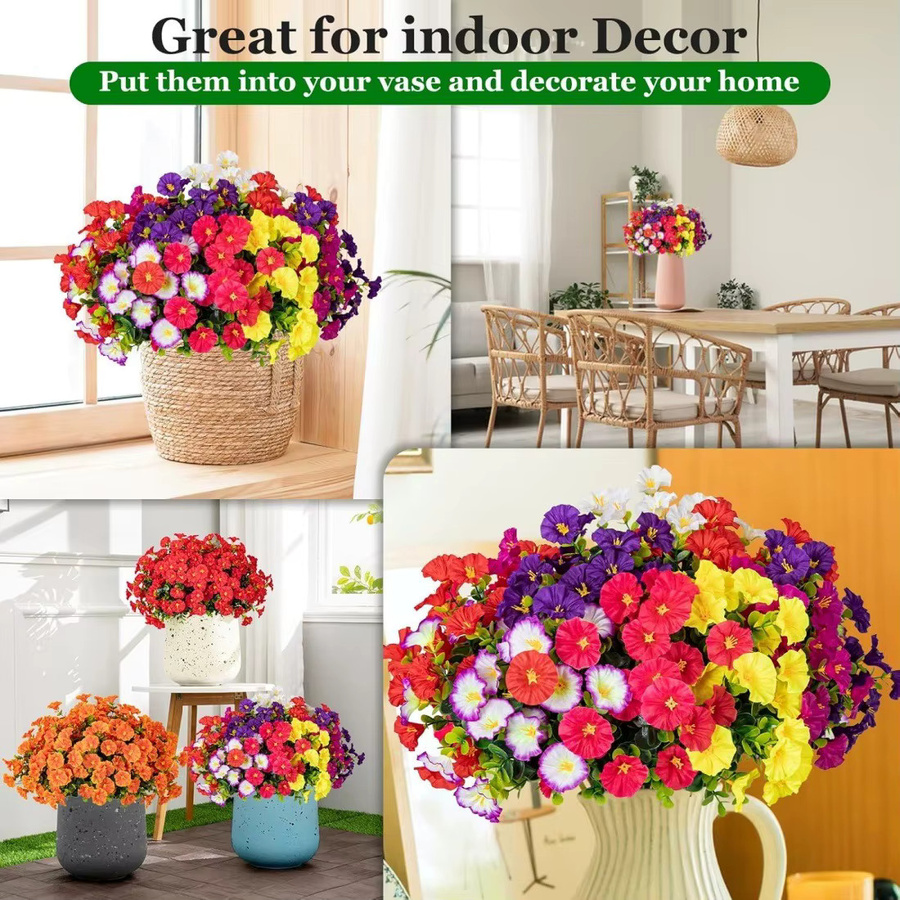 MENGHAO Gänseblümchen Kunstblumen-Blumenstrauß in Orange und Multicolour für Heimdekoration, Garten und Hochzeit - Bild 3