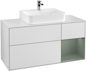V&B Waschtischunterschrank Finion mit Wandbeleuchtung, Weiß lackiert, Breite: 120 cm, Tiefe: 50,1 cm, Höhe: 50,1 cm - Bild 1