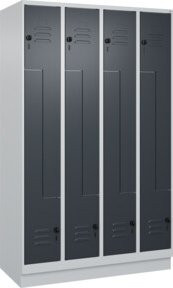 C+P Z-Spind Classic PLUS mit 8 Fächern und Sockel, Grau/Anthrazit, H x B x T: 195 x 120 x 50 cm - Bild 1