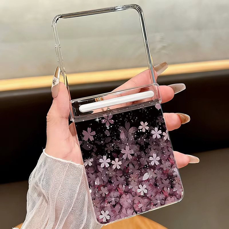 Magnetische Adsorptions-Handyhülle mit Blumenmuster für Samsung Galaxy Z Flip6 und Z Flip5 in Multicolour und Transparent - Bild 3