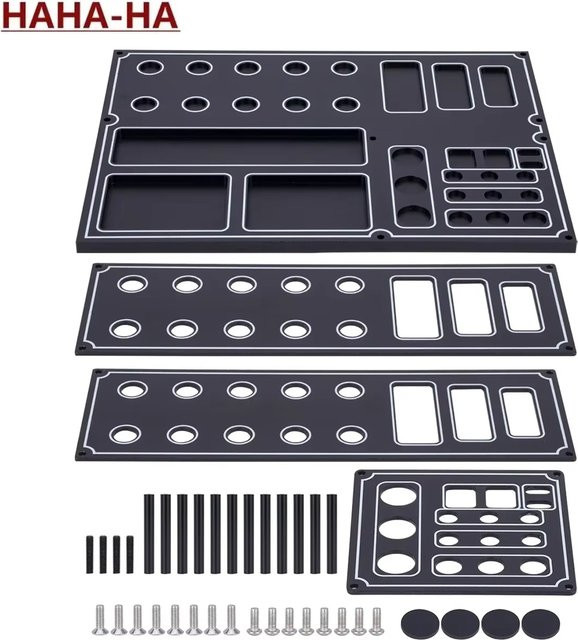 MALOM RC Schraubendreher-Aufbewahrungsregal aus Aluminiumlegierung mit 29 Löchern für Sechskant- und Kreuzschraubendreher, Farben: Rot/Schwarz - Bild 1