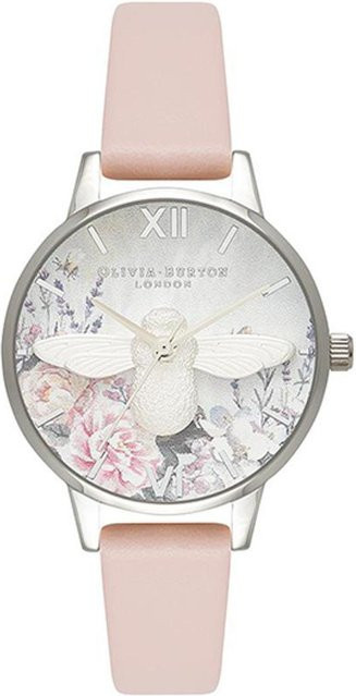 Olivia Burton Armbanduhr, Quarz, Edelstahl, Leder, Weiß, Damen - Bild 1
