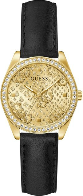 Guess Damenuhr Boa, Quarz, Edelstahl, Gold, 32 mm, Leder - Bild 1