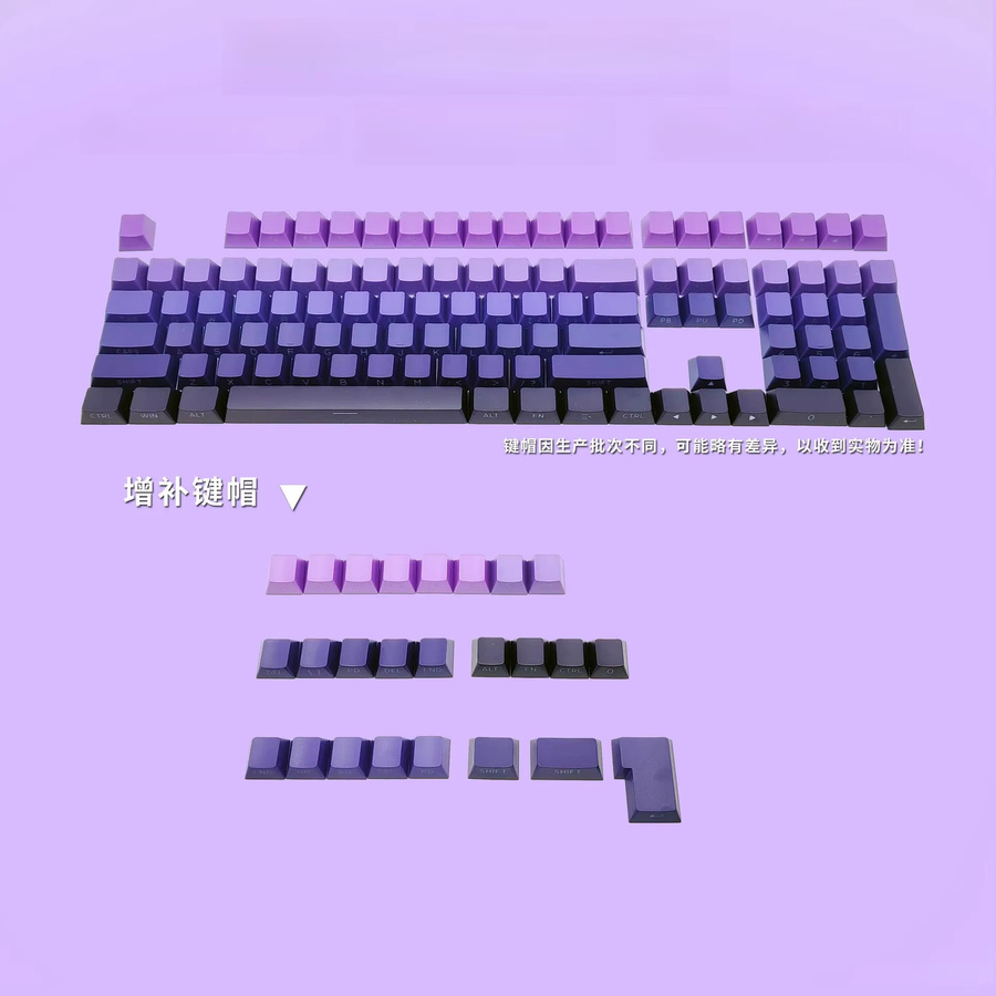 Oeny Purple East Comes Tastenkappen Set aus PBT mit Seitengravur und Glow-Effekt durch Dual-Spritzguss - Bild 2