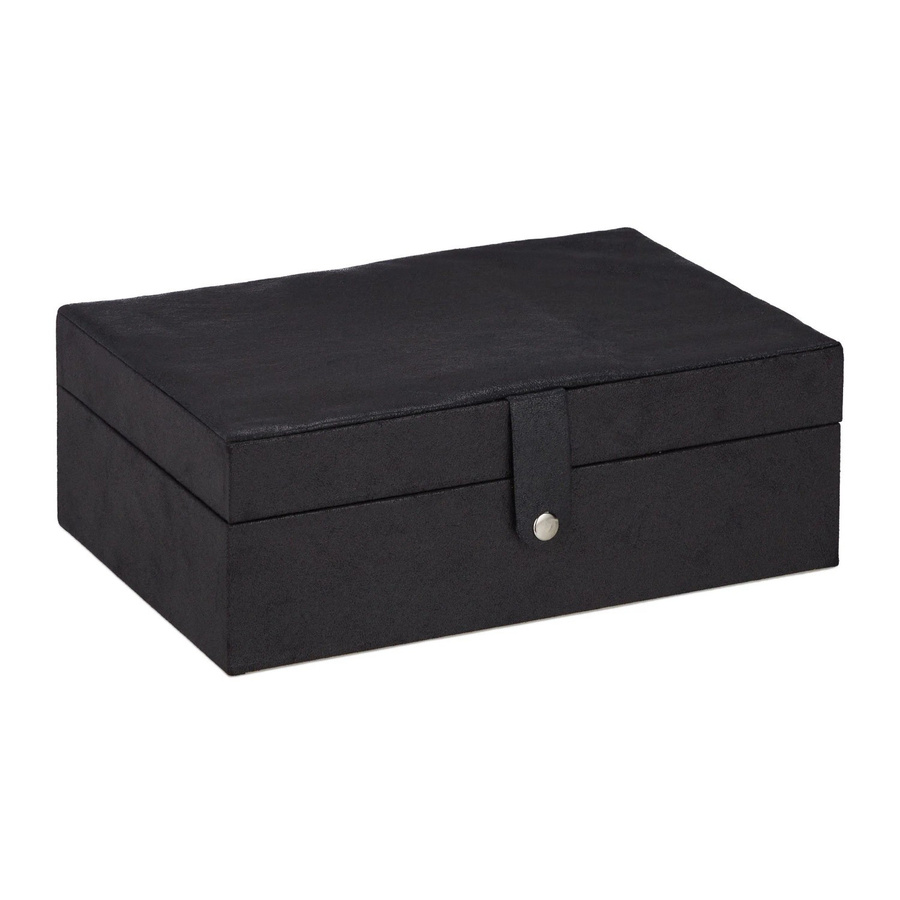 Relaxdays Schmuckkästchen aus Samt und Lederoptik in Schwarz, B/T/H: 29 x 10 x 20 cm - Bild 2