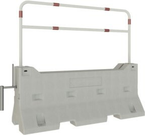 Schake Betonleitwand Set 3 Site Fence, feuerverzinkt und weiß beschichtet mit roten reflektierenden Streifen - Bild 1