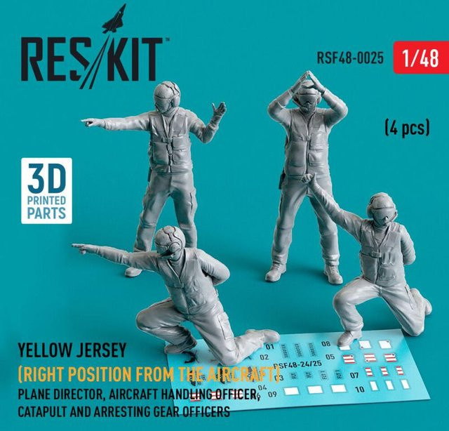 ResKit Models Plane Director, Aircraft Handling Officer, Catapult and Arresting Gear Officers, 4-teiliges Set, 1:48 - Bild 1