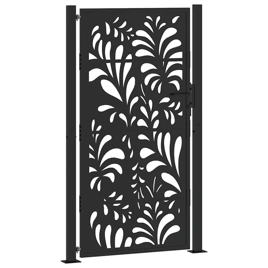 vidaXL Gartentor aus verzinktem Stahl in Schwarz, B/H: 110 x 180 cm - Bild 2