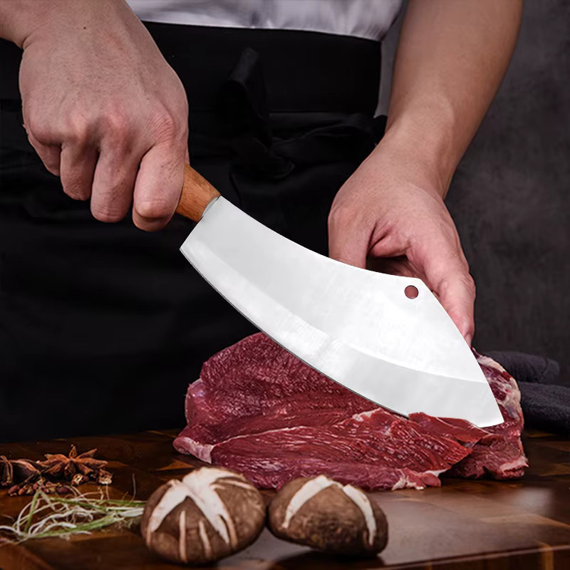 InLeung Handgeschmiedetes Ausbeinmesser mit Holzgriff und silberner Klinge - Bild 4