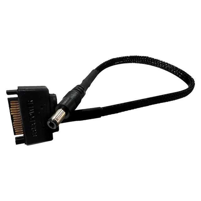 B03B-Power SATA auf DC 5,5 mm x 2,1 mm Adapterkabel, Stromversorgungskonverter mit 12 V Ausgang, Schwarz - Bild 1