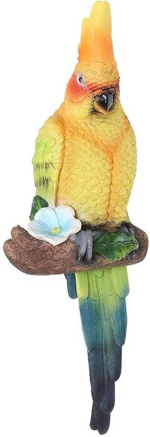 CosyHome Gartenstatue Papageienform aus Kunstharz in Gelb und Multicolour - Bild 1
