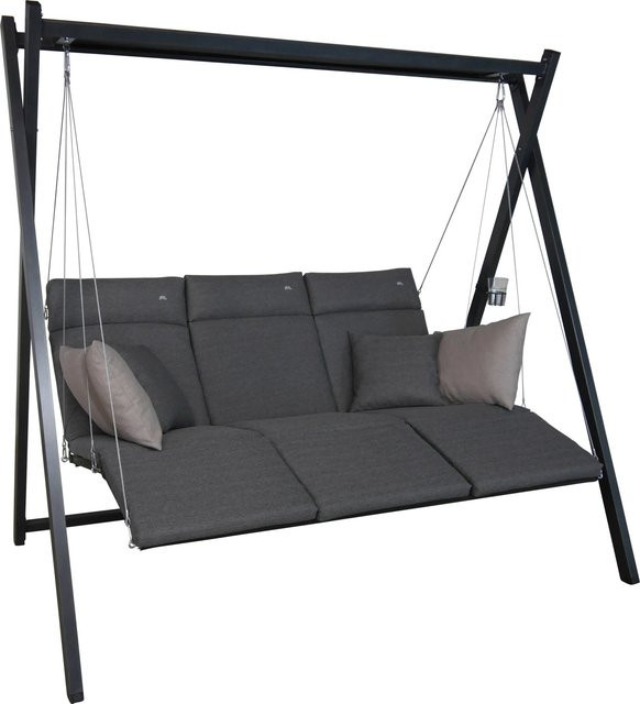 Angerer Hollywoodschaukel Relax Smart Stone in Grau mit Textilene-Bezug und Polsterung - Bild 1