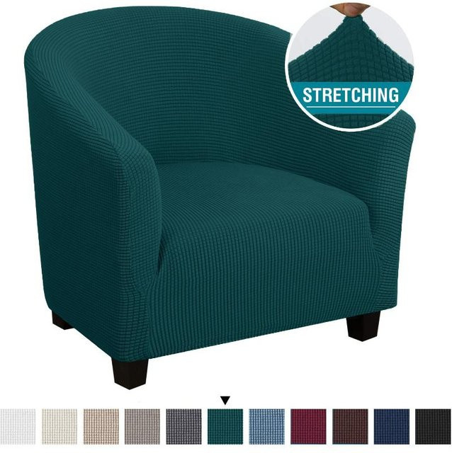 RTTIME Stretch-Spandex Sesselbezug in Dunkelcyan, waschbarer elastischer Möbelbezug für Sessel und Armchairs - Bild 1
