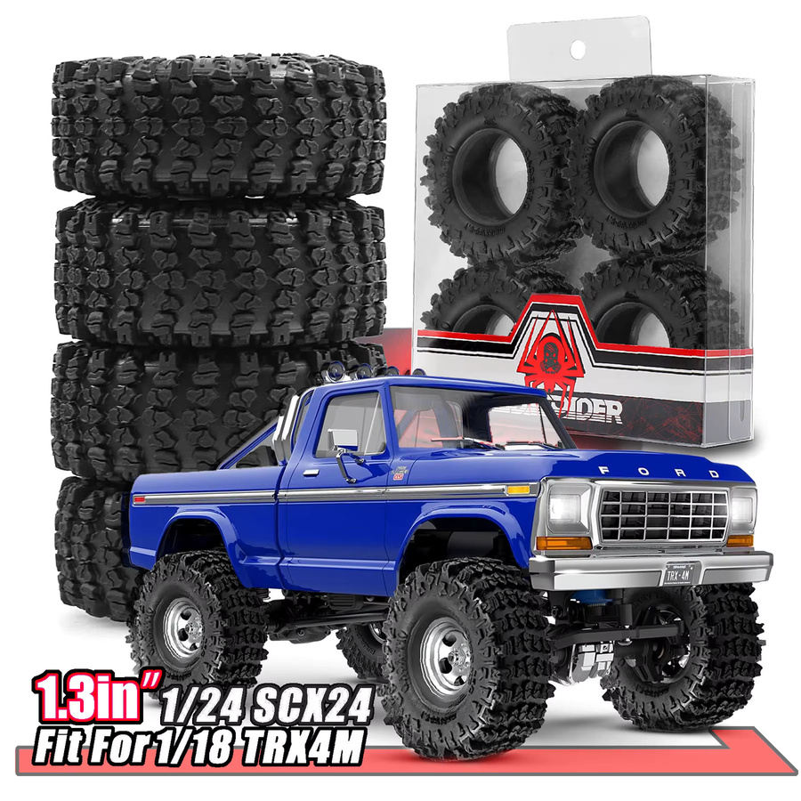 RS Gummireifen für RC Crawler Car, 4-teiliges Set, 1,3 Zoll, Schwarz - Bild 5