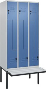C+P Z-Spind Classic PLUS Sitzbank mit 6 Fächern und Sicherheits-Drehriegel, B/T/H: 212 x 90 x 81,5 cm - Bild 1