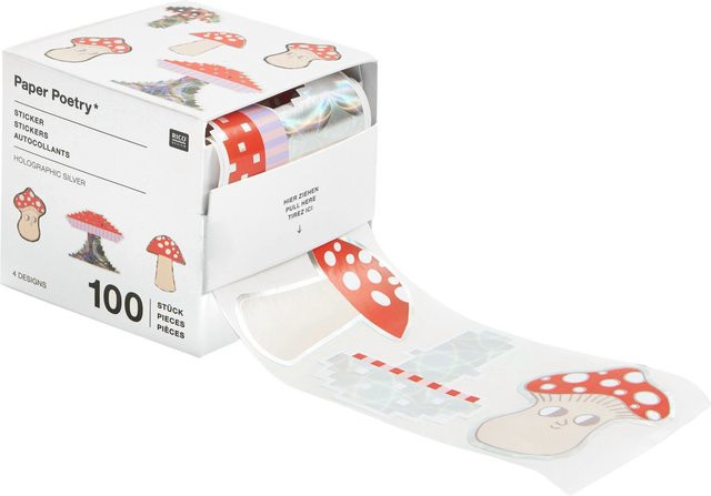 Rico Design Paper Poetry Sticker Shrooom Big Reds auf der Rolle - Bild 1
