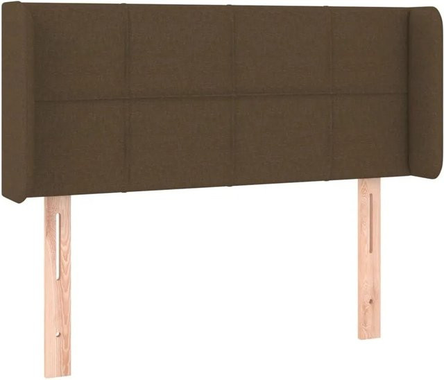 vidaXL Kopfteil mit Ohren in Dunkelbraun aus Stoff, B/T/H: 93 x 16 x 78/88 cm - Bild 1