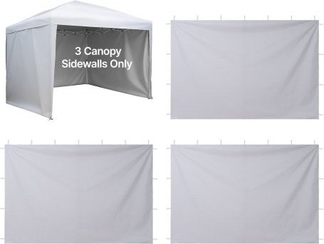 VEVOR 3er Set Seitenwände für 3 x 3 m Faltpavillon, wasserfeste Seitenplanen mit Sonnenschutz PU-Beschichtung und Reißverschluss, Weiß - Bild 1