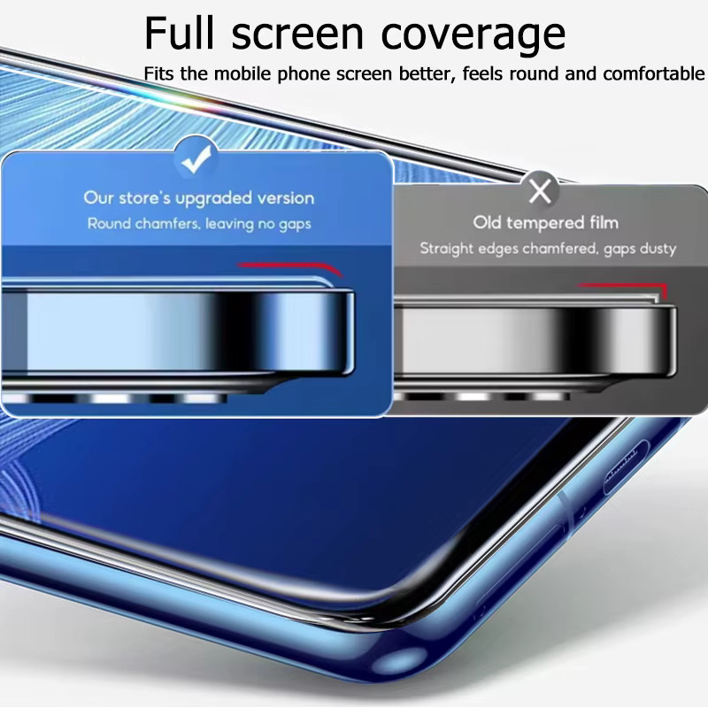 3er-Set gehärtetes Glas für Realme 7 5G, 6,5 Zoll, transparent, Full Coverage Display-Schutz mit Fingerabdruck-Entsperrung - Bild 2