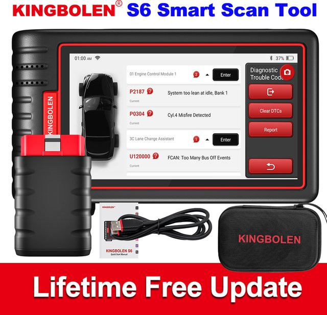 KINGBOLEN S6 Smart Scan Tool Kfz-Diagnosegerät in Schwarz mit CANFD-Protokoll-Unterstützung, 28 Reset-Diensten und FCA Autoauth sowie Auto-VIN-Scan - Bild 1