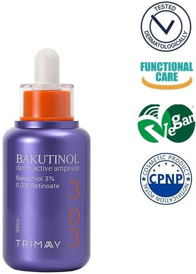 Trimay Bakutinol Derm Active Ampulle Serum, Retinol, Kollagen, Empfindliche Haut - Bild 1