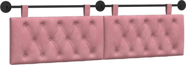 vidaXL Wandmontiertes Polsterpaneel aus Samt in Rosa, B/H/T: 190 x 55 x 7 cm - Bild 1