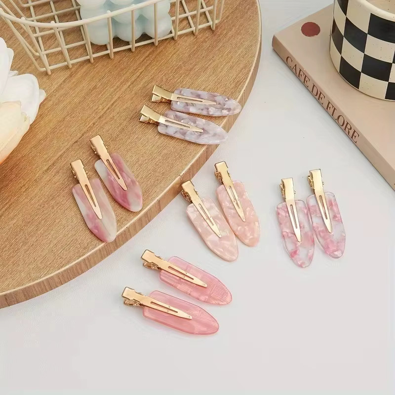 RaviMour Haarspangen, 2 Stück, Rosa Acryl, Damen - Bild 1